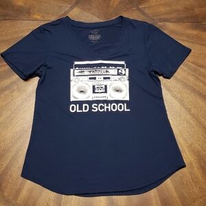 Old School Navy T-Shirt Womens Size M
